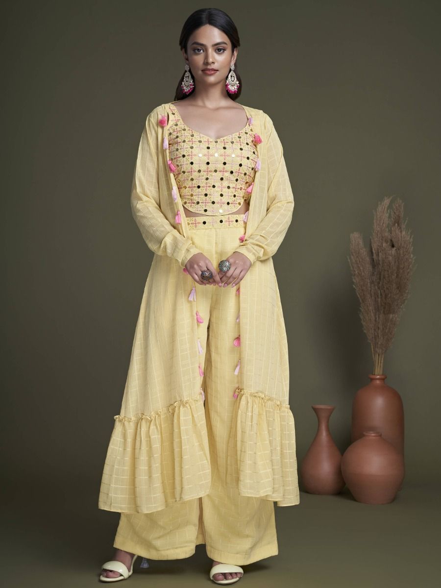 Georgette Ethnic Wear Crop top designer dress, L Size at Rs 2995 in Nashik
