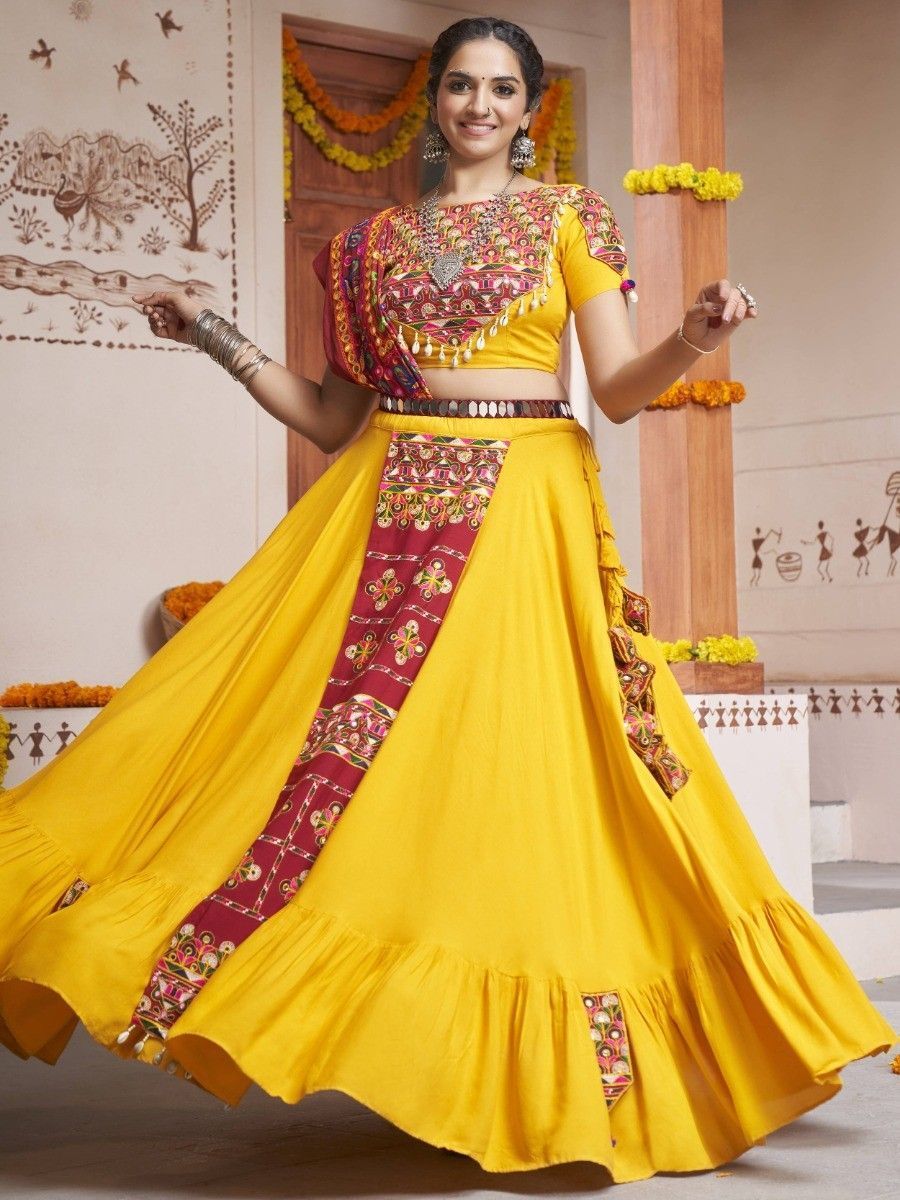 Multi Color Rayon Navratri Special Chaniya Choli For Women