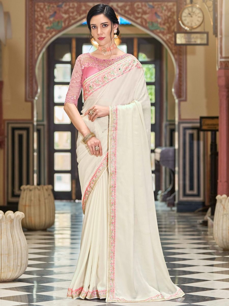Buy Pink Green Silk Blend Saree | MSL-RYG-ANML-14002/MSL7 | The loom