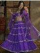 Dazzling Purple Sequence Embroidered Georgette Lehenga Choli
