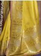Fascinating Yellow Fancy Silk weaving Reception Wear Saree
