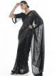 Gorgeous Black Sequins Embroidered Party Wear Georgette Saree