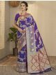 Classy Blue Dualtone Heavy Zari Weaving Festival Wear Silk Saree