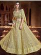Charming Dark Yellow Sequins Embroidered Georgette Wedding Wear Lehenga Choli 