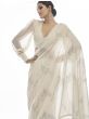 Captivating White Sequins Embroidered Georgette Saree With Saree