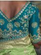 Magnificent Light Green Zari Weaving Art Silk Reception Wear Saree
