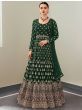 Teal Green Multi Thread Georgette Party Wear Gown With Dupatta