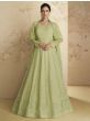 Elegant Mint Green Lakhanavi Embroidered Georgette Party Gown