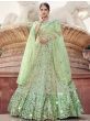 Pista Green Sequins Soft Net Wedding Wear Lehenga Choli