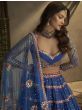 Alluring Blue Thread Embroidered Georgette Lehenga Choli