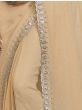 Capricious Beige Sequins Embroidered Georgette Event Wear Saree