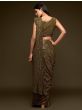 Olive Green Fully Sequined Georgette Party Wear Saree