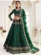 Green Heavy Thread Coding Work Net Bridal Lehenga Choli