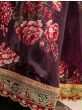 Lavish Wine Sequins Embroidery Organza Wedding Wear Lehenga Choli 
