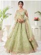 Pista Green Thread Net Bridal Wear Lehenga Choli