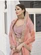 Rose Pink Mirror Work Heavy Silk Wedding Wear Lehenga Choli
