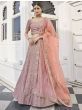 Rose Pink Mirror Work Heavy Silk Wedding Wear Lehenga Choli
