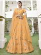 Yellow Mirror Work Heavy Silk Wedding Wear Lehenga Choli