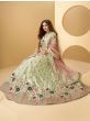 Pista Green Floral Hand Work Silk Wedding Wear Lehenga Choli