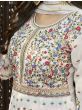 Pleasing white Embroidered Georgette Party Wear Salwar Suit