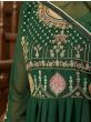 Vivacious Dark Green Embroidered Georgette Festival Wear Salwar Kameez