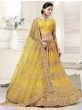 Magnetic Yellow Thread Net Bridal Wear Lehenga Choli