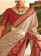 Captivating Red Patola Printed Silk Saree With Blouse
