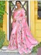 Pink Hand Work Silk Wedding Wear Saree With Blouse