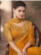 Pleasant Yellow Zari Work Silk Festive Wear Saree with Blouse