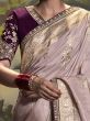 Captivating Dusty Pink Zari Weaving Art Silk Wedding Wear Saree
