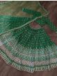Green Digital Printed Silk Festive Wear Lehenga Choli