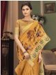 Mustard Yellow Printed Soft Silk Festive Wear Saree With Blouse