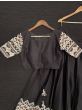 Stunning Black Thread Embroidered Cotton Festival Wear Lehenga Choli