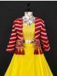 Marvelous Yellow Georgette Ready Made Crop Top Lehenga With Jacket
