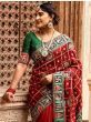 Fascinating Red Embroidered Silk Wedding Wear Panetar Saree With Blouse