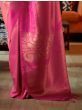 Turquoise Pink Woven Kanchivaram Bridal Silk Saree