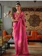 Turquoise Pink Woven Kanchivaram Bridal Silk Saree
