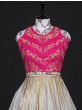 Appealing Pink Embroidery Georgette Wedding Wear Lehenga Choli