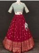 Lovely Maroon Sequins Embroidered Georgette Party Wear Lehenga Choli