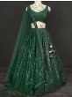 Stunning Green Sequins Embroidered Georgette Party Wear Lehenga Choli