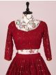 Phenomenal Red Sequined Embroidery Georgette Lehenga Choli