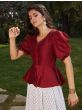 White-Maroon Imported Indo Western Ready To Wear Skirt With Crop Top
