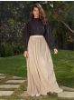 Black-Bream Imported Indo Western Ready To Wear Skirt With Crop Top