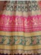 Grey And Pink Sequins Embroided Silk Bridal Lehenga Choli With Belt