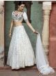 White Embroidered Georgette Party Wear Lehenga Choli