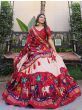 Marvelous Red Digital Printed Dola Silk Festive Wear Lehenga Choli
