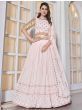 Alluring Pink Sequined Georgette Party Wear Lehenga Choli