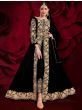 Black Stone Embroidered Georgette Festive Wear Pakistani Salwar Suit
