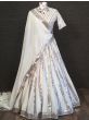 White Sequin Georgette Party Wear Lehenga Choli With Dupatta