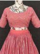 Remarkable Pink Sequins Embroidered Georgette Party Wear Lehenga Choli